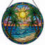 Panneau de vitrail de fenêtre 7,8 "H Sunset-802293441