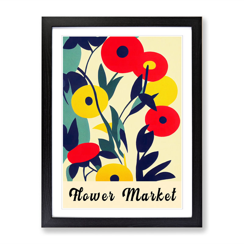 1970 Flower Market Exhibition No.1 - Single Picture Frame Print on Wood, 64cm H x 46cm W x 2cm D