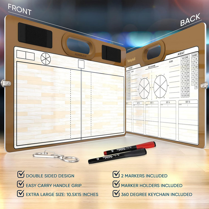 Volleyball Dry Erase Board For Coaches 15x10.5 