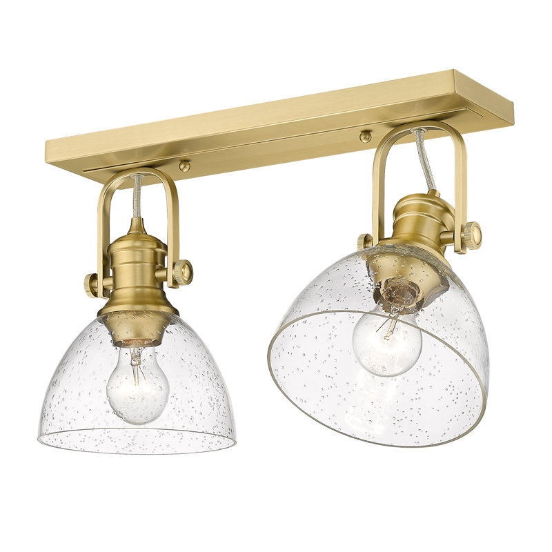 Bales Glass Semi Flush Mount, Seeded Glass, Brushed Champagne Bronze
