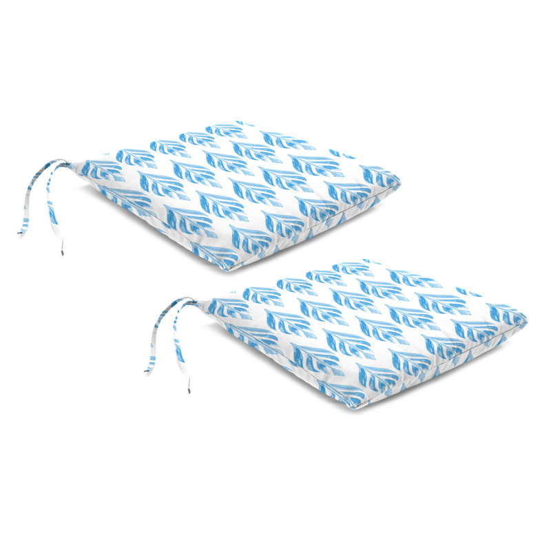19" x 18" Outdoor Seat Cushion with Ties, Marvel Azure