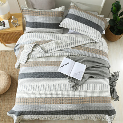 DDUOXIN 100% Cotton 98×106 inch Quilt Sets - 1 Quilt with 2 Pillow Shams