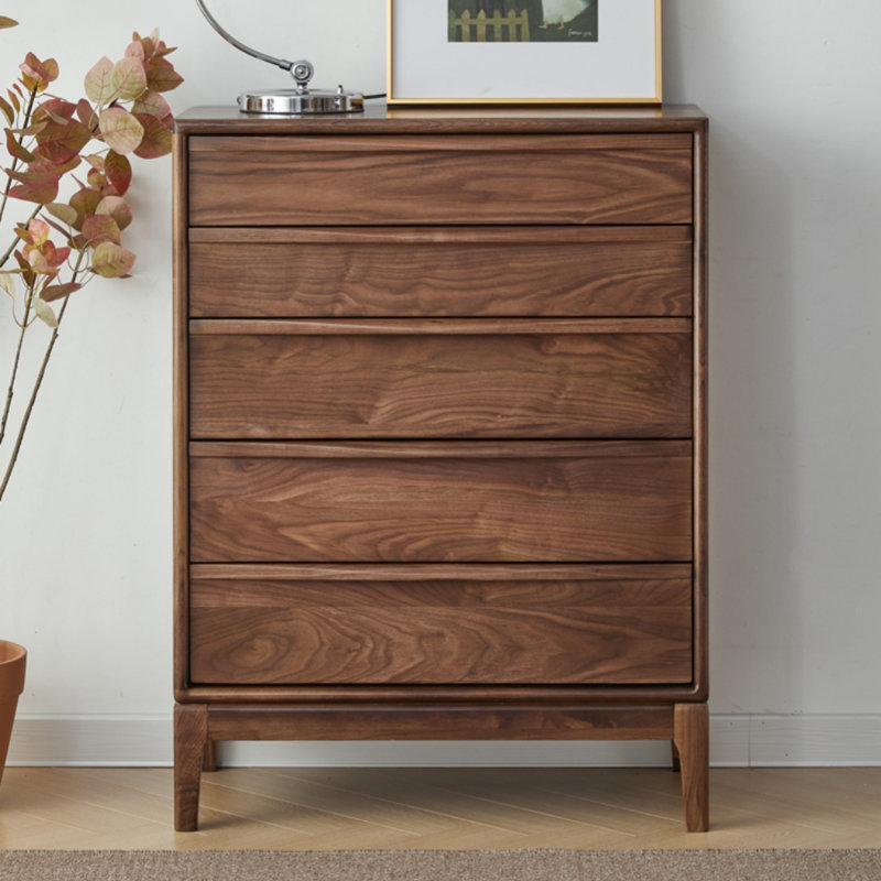 Commode d'appoint simple en noyer noir