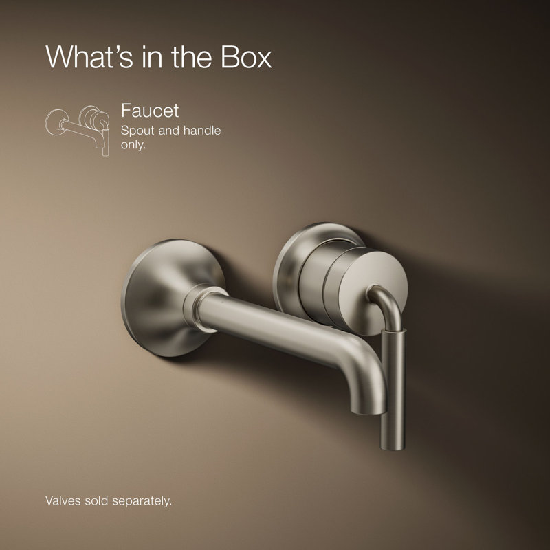 Tone Wall-Mount Single-Handle Bathroom Sink Faucet, Vibrant Brushed Nickel