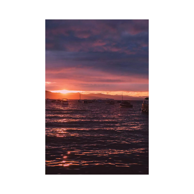 Lake Tahoe Sunset 1 Piece Wall Art on Canvas, 101.6cm H x 66.04cm W x 3.81cm D, Wrapped Canvas