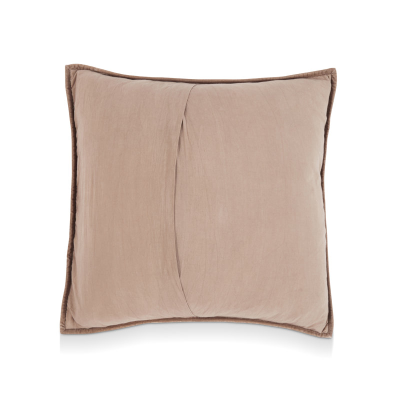 Seville Woven Pick Stitch Velvet Fabric Sham, Euro, Desert Taupe
