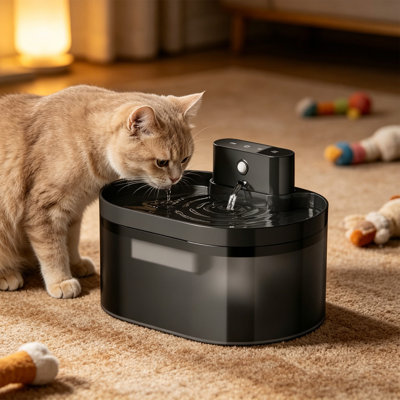 Distributeur d'eau automatique à pile à capteur infrarouge, 9,06 x 5,91 x 5,91 po, noir