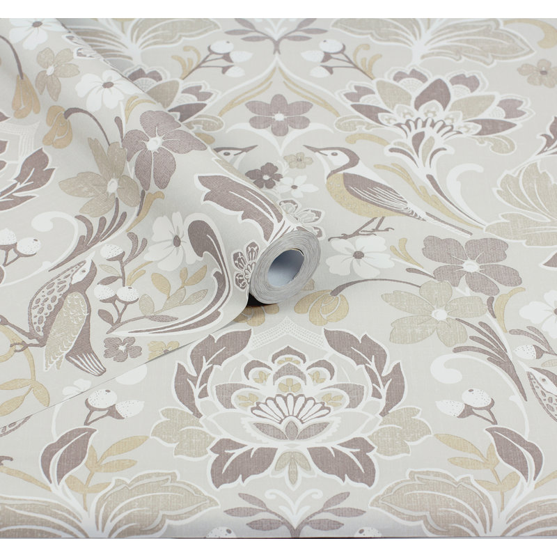 Papier peint floral Birdy Nuthatch, Neutre