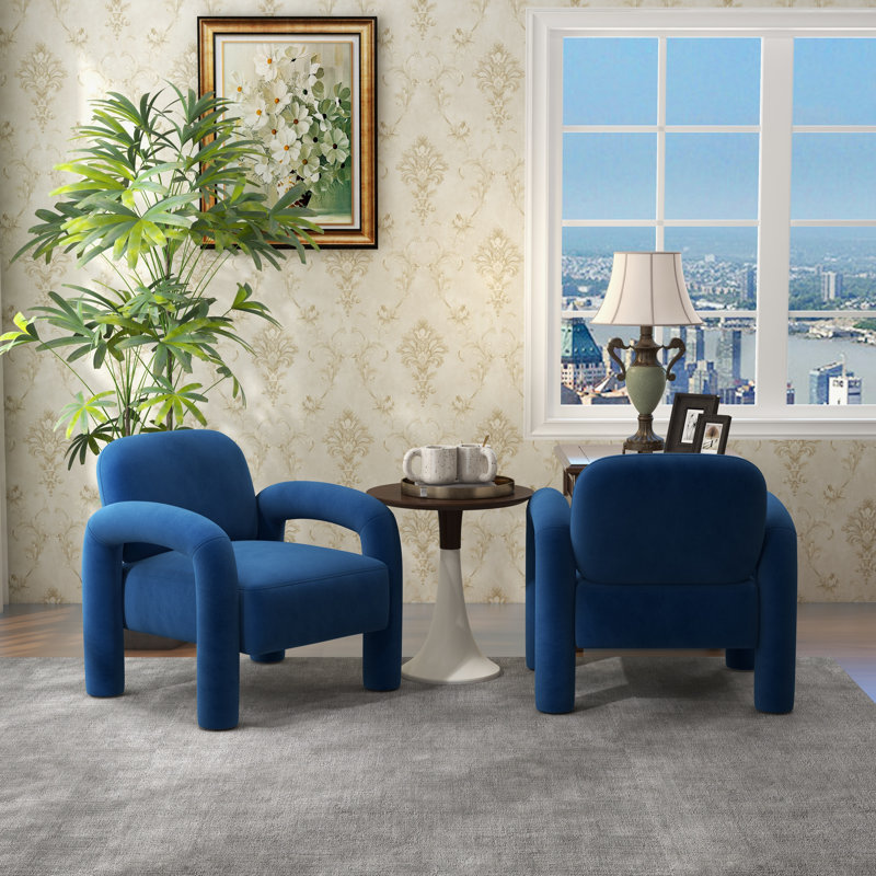 Velvet Armchair, Navy