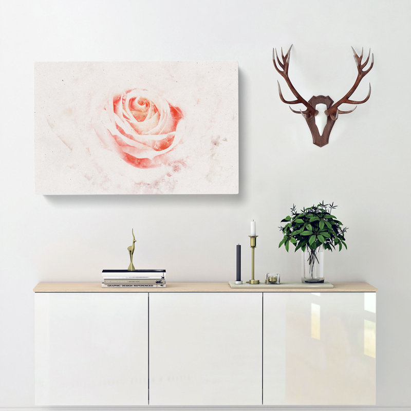 Pale Pink Rose - Wrapped Canvas, 60cm H x 91cm W x 3cm D