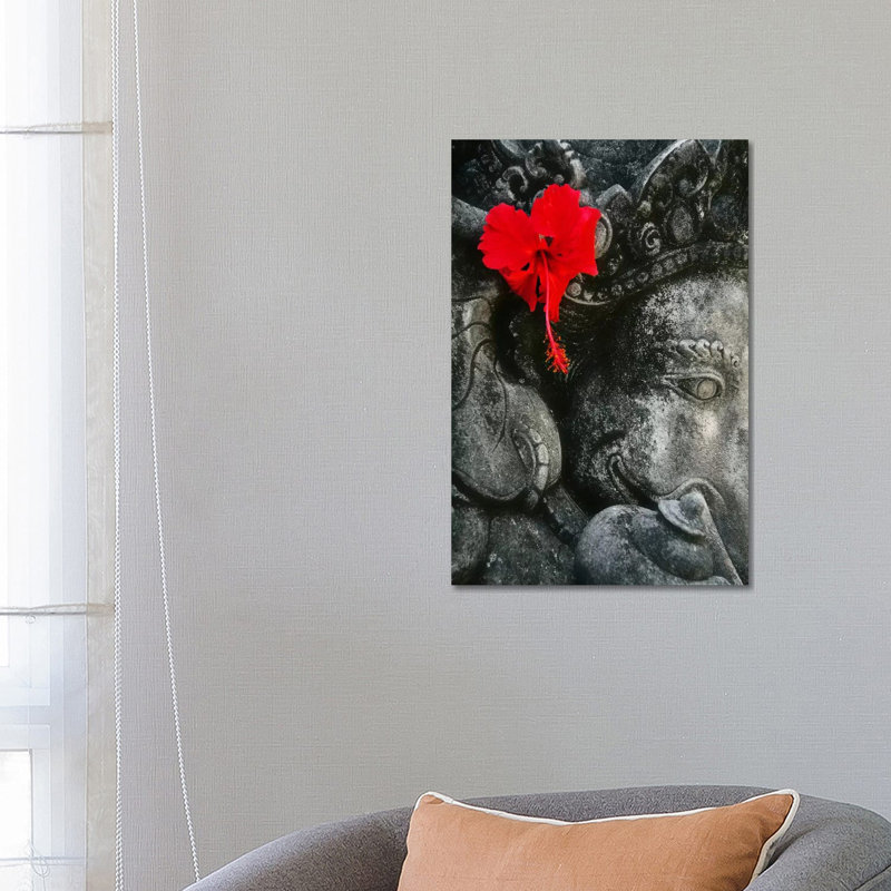 Ganesh Holy Hindu God Statue - Print on Canvas, 66.04 cm H x 45.72 cm W x 1.91 cm D, No Frame
