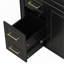 Meuble-lavabo de 36 pouces avec lavabo, meuble-lavabo simple noir à 4 tiroirs (1 tiroir rabattable), 2 portes et tablette réglable, armoire en bois de pin et en panneau de fibres à densité moyenne avec lavabo en céramique, charnières à fermeture en douceur-128990537