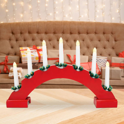 Taper Candle with Wood Holder