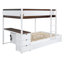 Lit superposé double avec lit gigogne simple, rangement et bureau