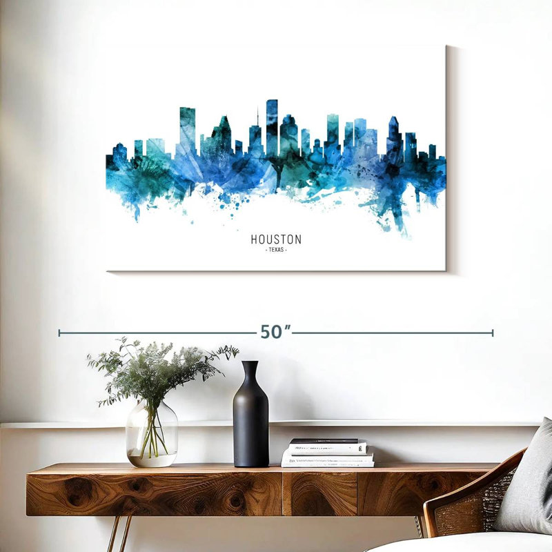 Ravi Houston Texas Skyline VII, H 26 po x l 39 po