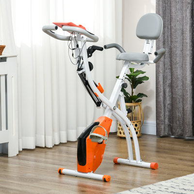 3-in-1 Folding Exercise Bike 8-Level Magnetic Resistance Orange