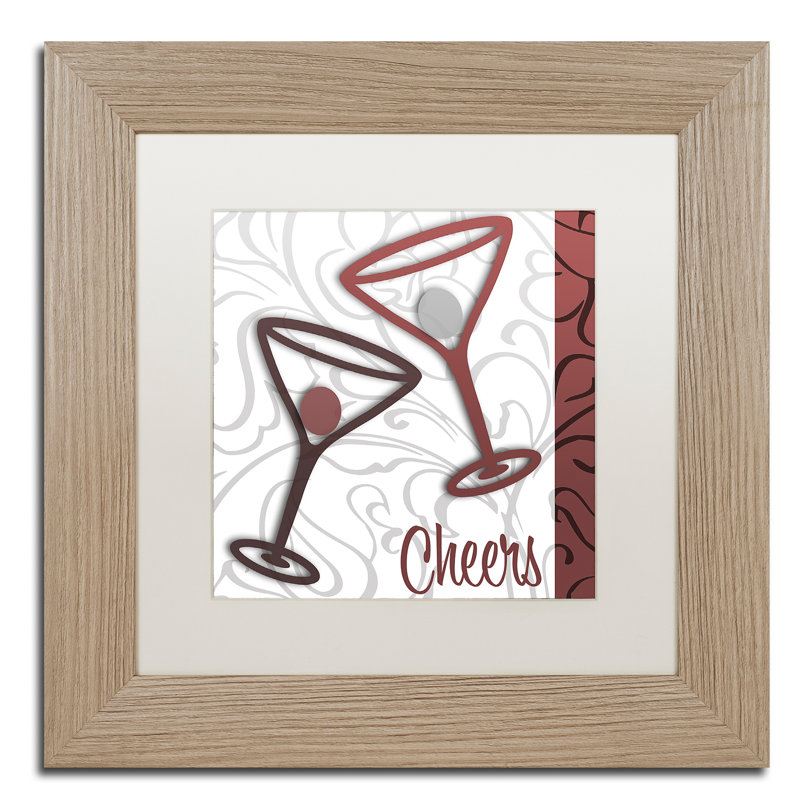 Jadaya «Cheers II», impression encadrée, H 11 po x l 11 po, Noir, Toile avec cadre noir