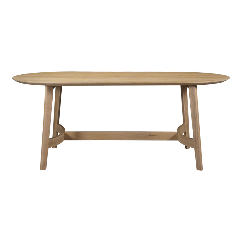 Table de salle à manger en chêne massif Signa, L 36 po x L 76 po, Brun foncé