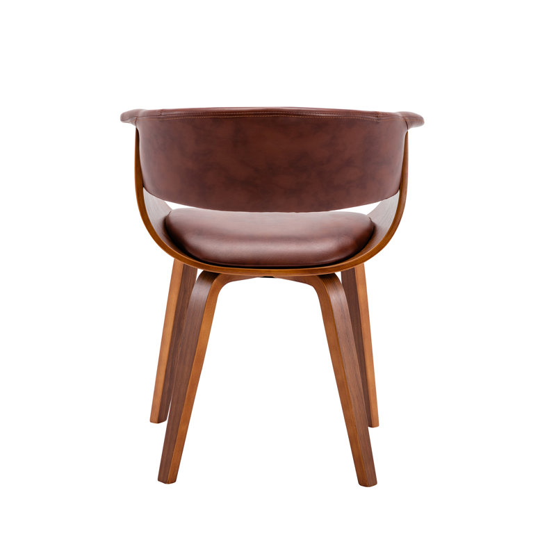 48cm H Polyurethane Upholstered Armchair, Brown