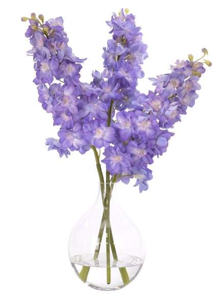 Delphinium, Blue, Glass Bubble, 14wx14dx24h