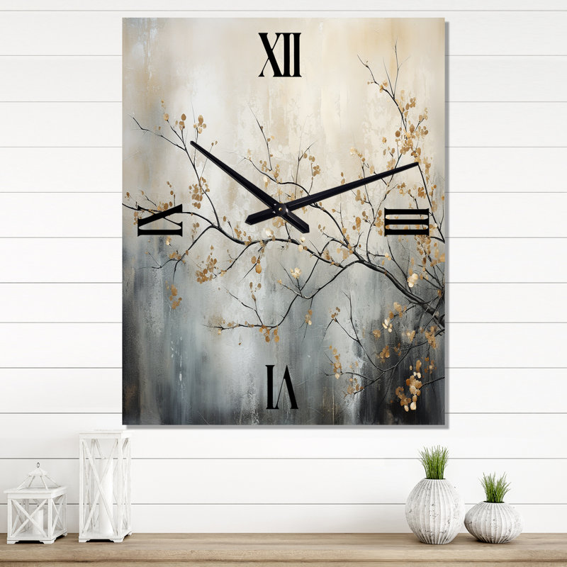 Jermell - Horloge murale florale, Moyen