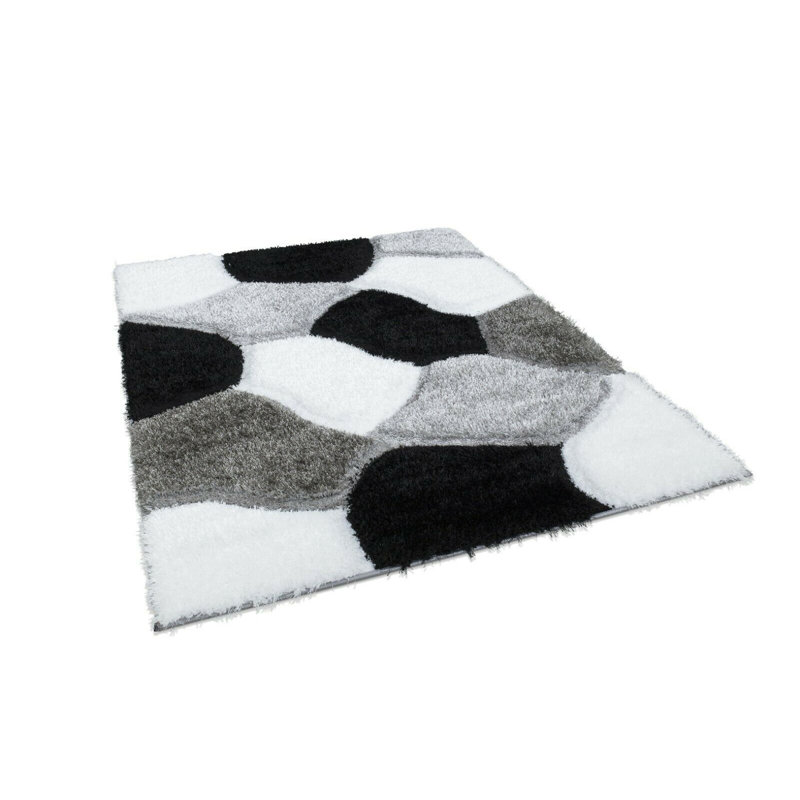 Hollingshead Geometric Shag Area Rug, Rectangle 60 x 110cm