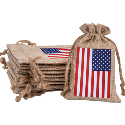 American Flag Drawstring Gift Bags 20pcs
