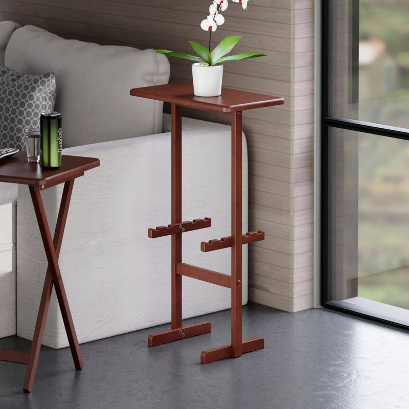 Support de table Alvah, finition noyer, Brun