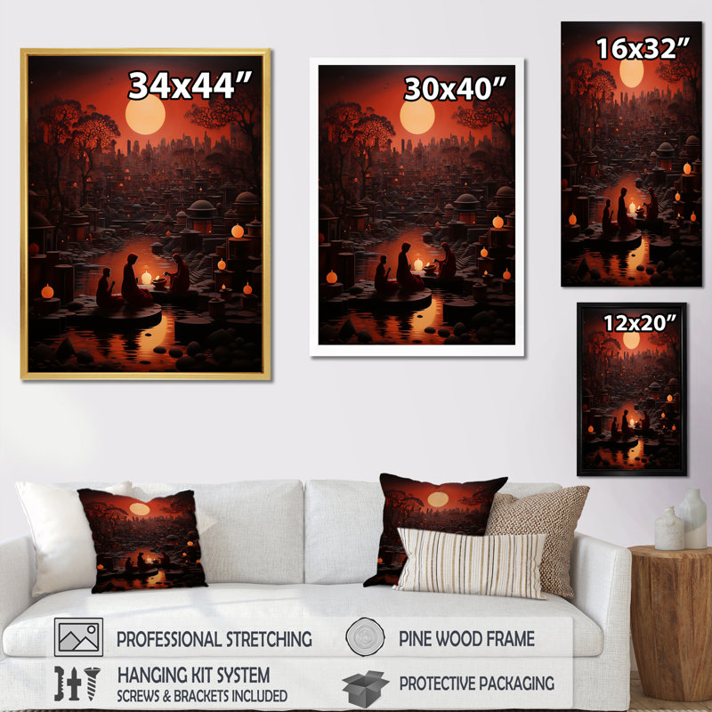 «Hinduism Karvas Moonlit Adventure II», reproduction d'art sur toile, Toile tendue, H 32 po x l 24 po x P 1 po