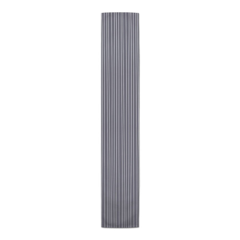 Loose Red Lines Outdoor Table Runner, 90" x 16", Dark Grey