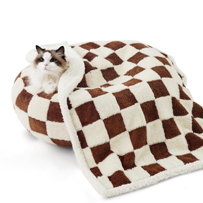 Lesure Waterproof Washable Large Dog Blanket, Double Sided Jacquard Shag & Sherpa Fleece, Couch Protection