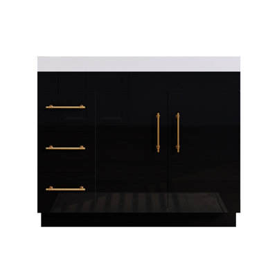 Lishani 41.73228'' Single Bathroom Vanity with Acrylic Top