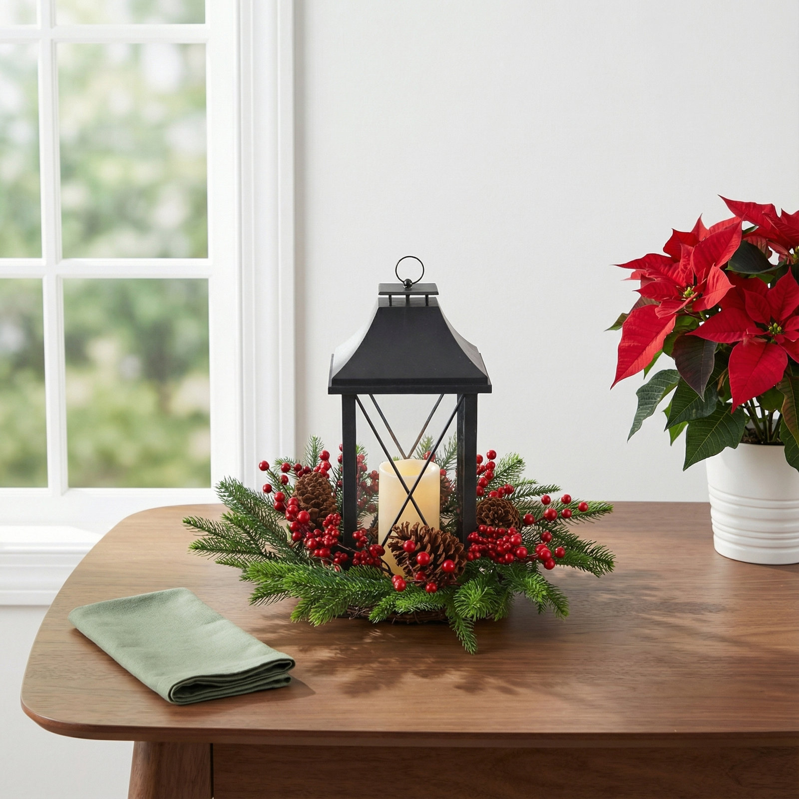 15'' H Tabletop Lantern with Candle Included