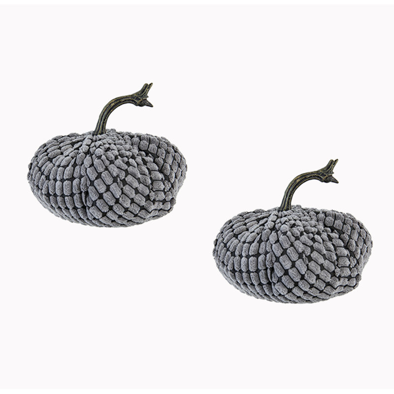 Ensemble de 2 citrouilles lestées en chenille et décorations de citrouilles pour le Festival d'automne des Fêtes et l'Action de grâce