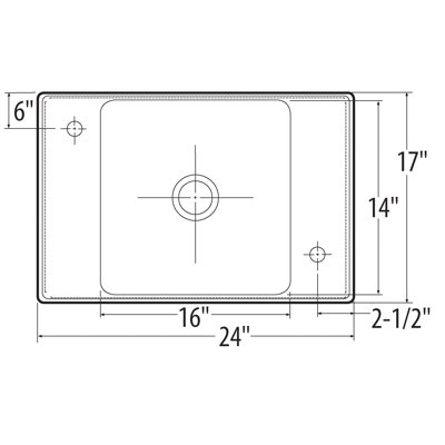 Commercial 24" x 20.313" Drop-In Service Sink