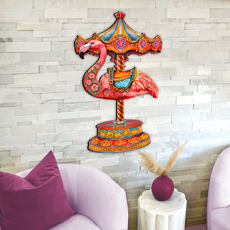 Carrousel flamant rose décor de porte de Noël par Debrekht