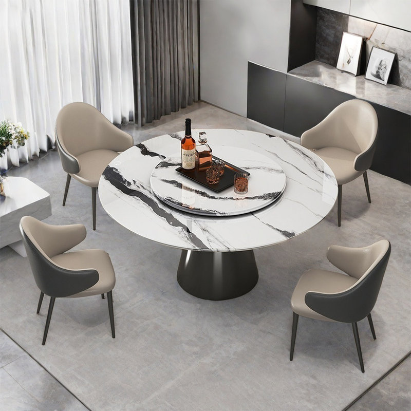 Luxury Simple Marble Round Dining Table Set