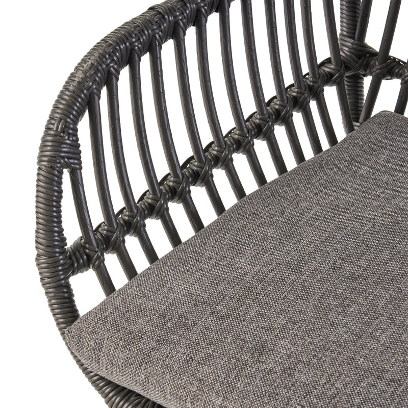Chaise avec accoudoirs Jaxton, Gris foncé