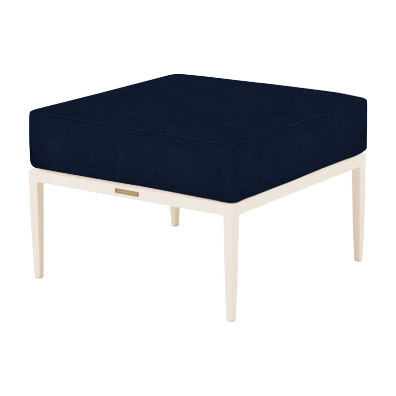 Repose-pieds Elegante, Welt, Velours indigo, Craie