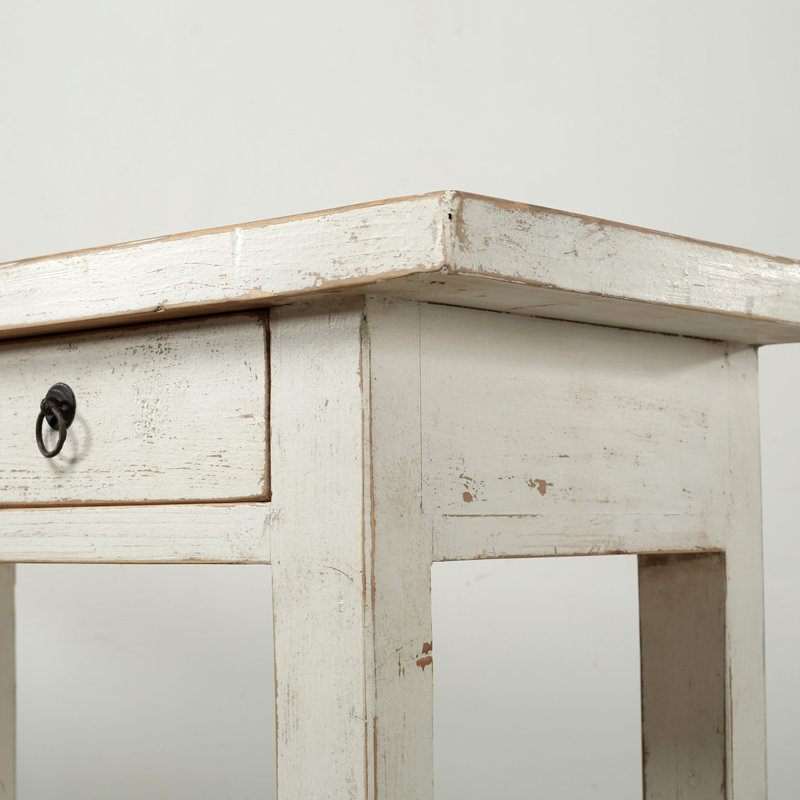 83'' W Solid Wood Console Table, White