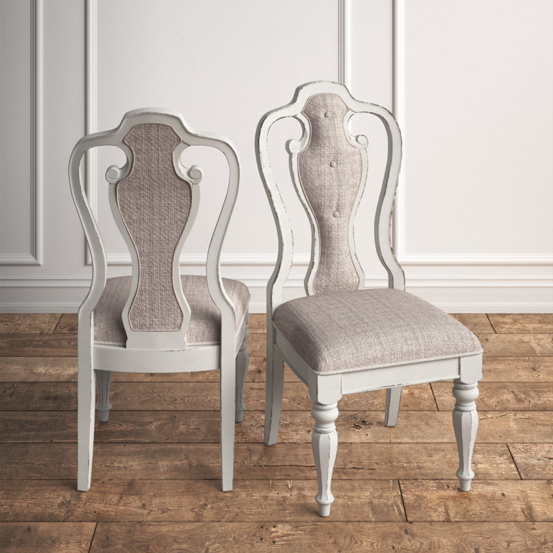 Colchester 19'' H Tufted Upholstered Side Chair, Ivory Tweed