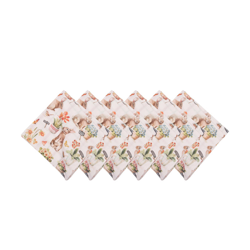 Little Garden Rabbit Bunnies Napkins Set of 6