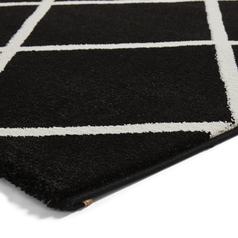 Fornof area rug Machine Woven Rectangle Black/White, Rectangle 120cm x 170cm