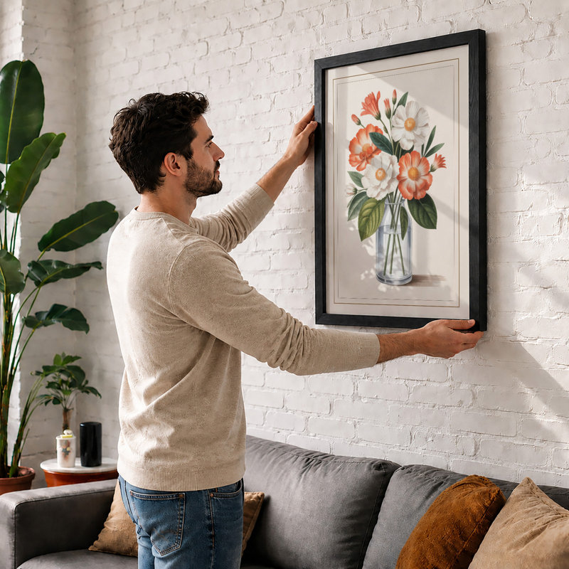 Arrangement In Glass Botanical - Print, Walnut, A4 - 29.7 x 21.0 cm
