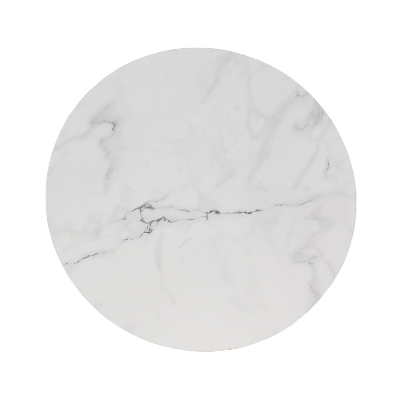 Plateau de table rond en granite blanc 24 po, 1 1/2 po d'épaisseur, H 1,5 po x L 24 po x l 24 po, Blanc