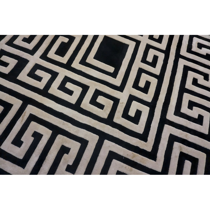 Antique Art Deco Chinese Medallion Black 1930s Rug