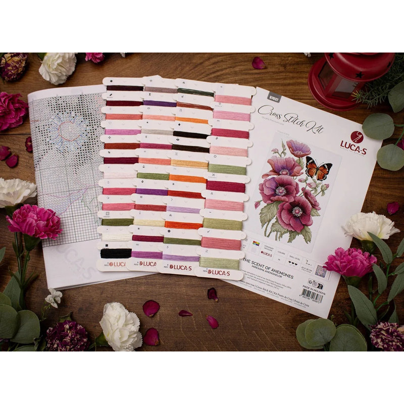 Trousse de point de croix comptée « Le parfum des anémones » de Luca-S B7037L