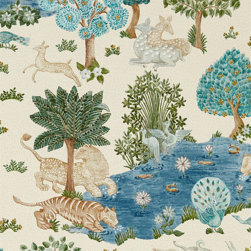 Pamir Garden Wallpaper, Cream/Nettle