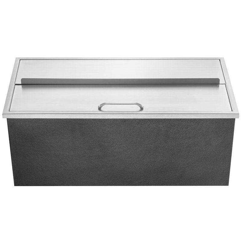 VEVOR 101 Quart Stainless Steel Drop-In Ice Chest with Sliding Cover