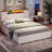 Farmhouse Bed Frame With Double Barn Door Storage Headboard Rustic Wooden Bed With 4 Drawers And Led Lights-905704775-903829570